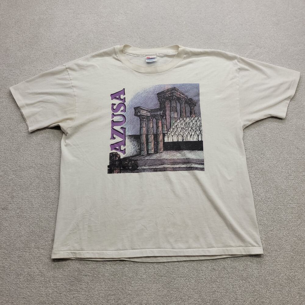 Vintage Hanes T Shirt XL Azusa Graphic Made USA 50/50 Single Stitch